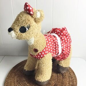 BUILD A BEAR CLARICE RUDOLPH RED NOSED REINDEER W COAT STUFFED ANIMAL PLUSH TOY